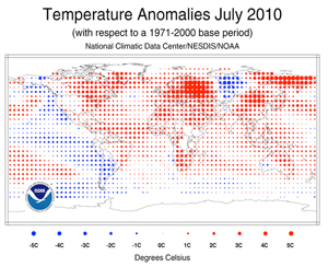 July 2010 temperature Anomalies