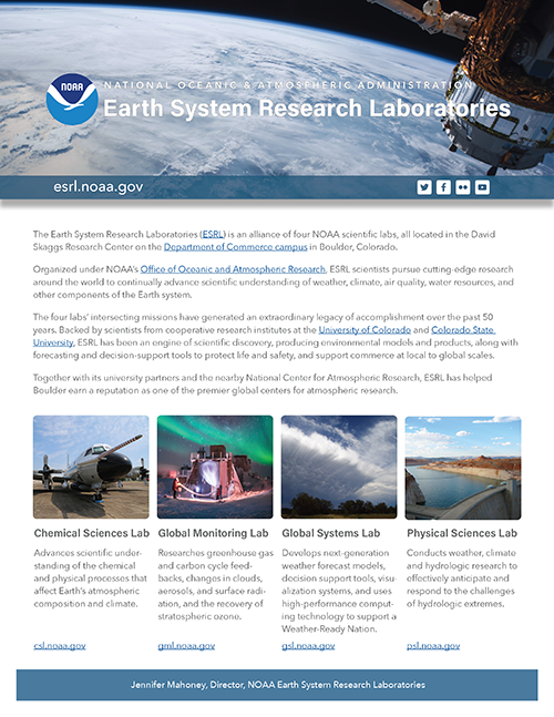 Cover of the ESRL information sheet