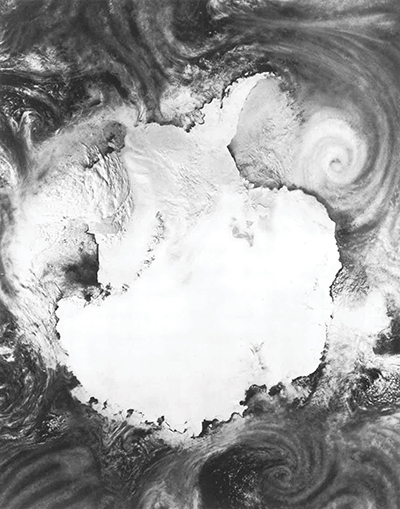 DMSP satellite composite image of Antarctica