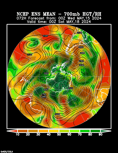 NCEP Ensemble t = 072 hour forecast product