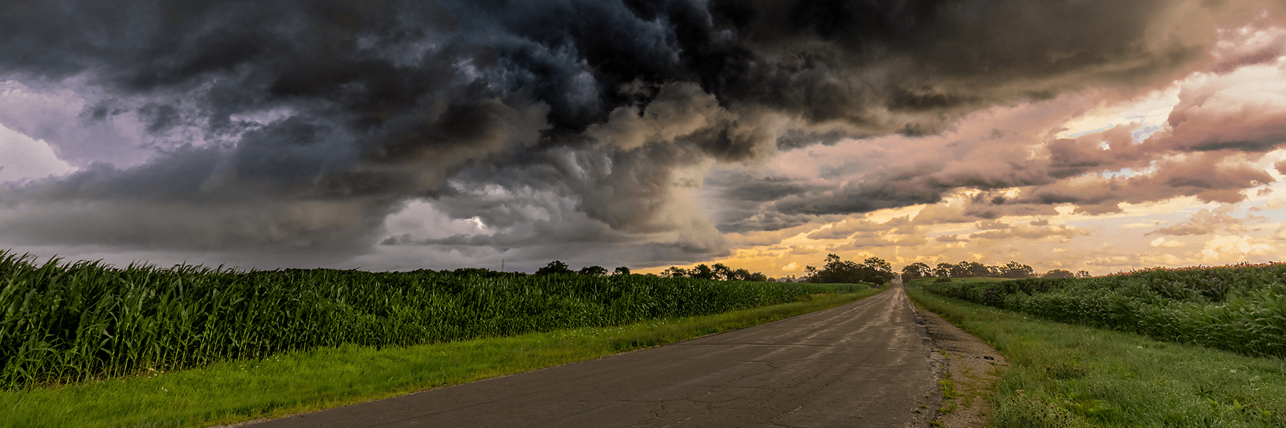Storm clouds over a farm road, Sun Prairie, WI.